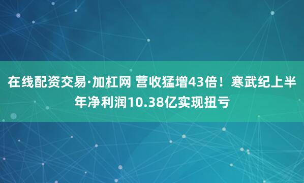 在线配资交易·加杠网 营收猛增43倍！寒武纪上半年净利润10.38亿实现扭亏